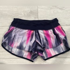 Lululemon Ten Speed Shorts Sz 2 Pink Purple Blue Yoga Run